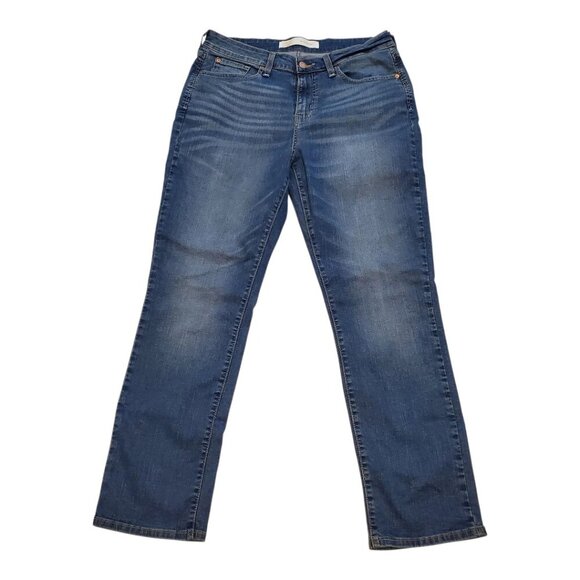 LEVI STRAUSS Signature SZ 12S Midrise Straight Straight Distressed Jeans - Picture 1 of 12